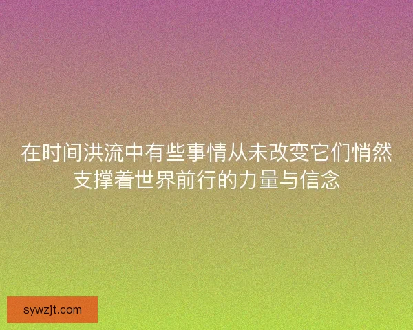 在时间洪流中有些事情从未改变它们悄然支撑着世界前行的力量与信念